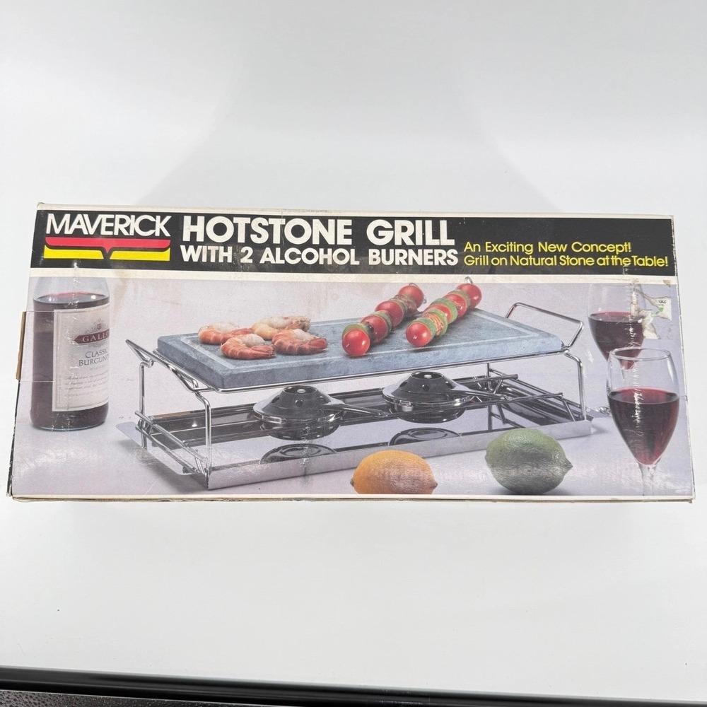Maverick Hotstone Grill Tabletop Cooker AH-15 Stainless Steel Stone Silver Solid